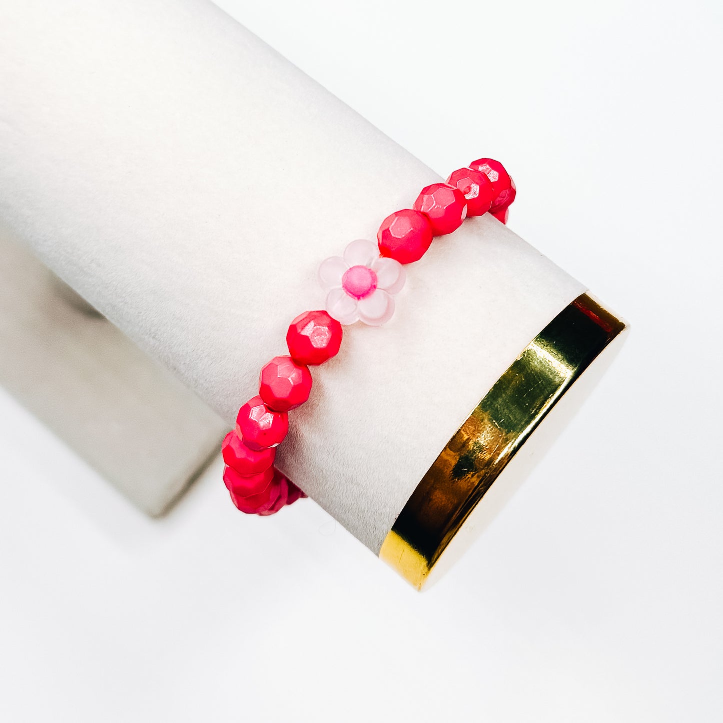 Hot Pink Flower Bracelet