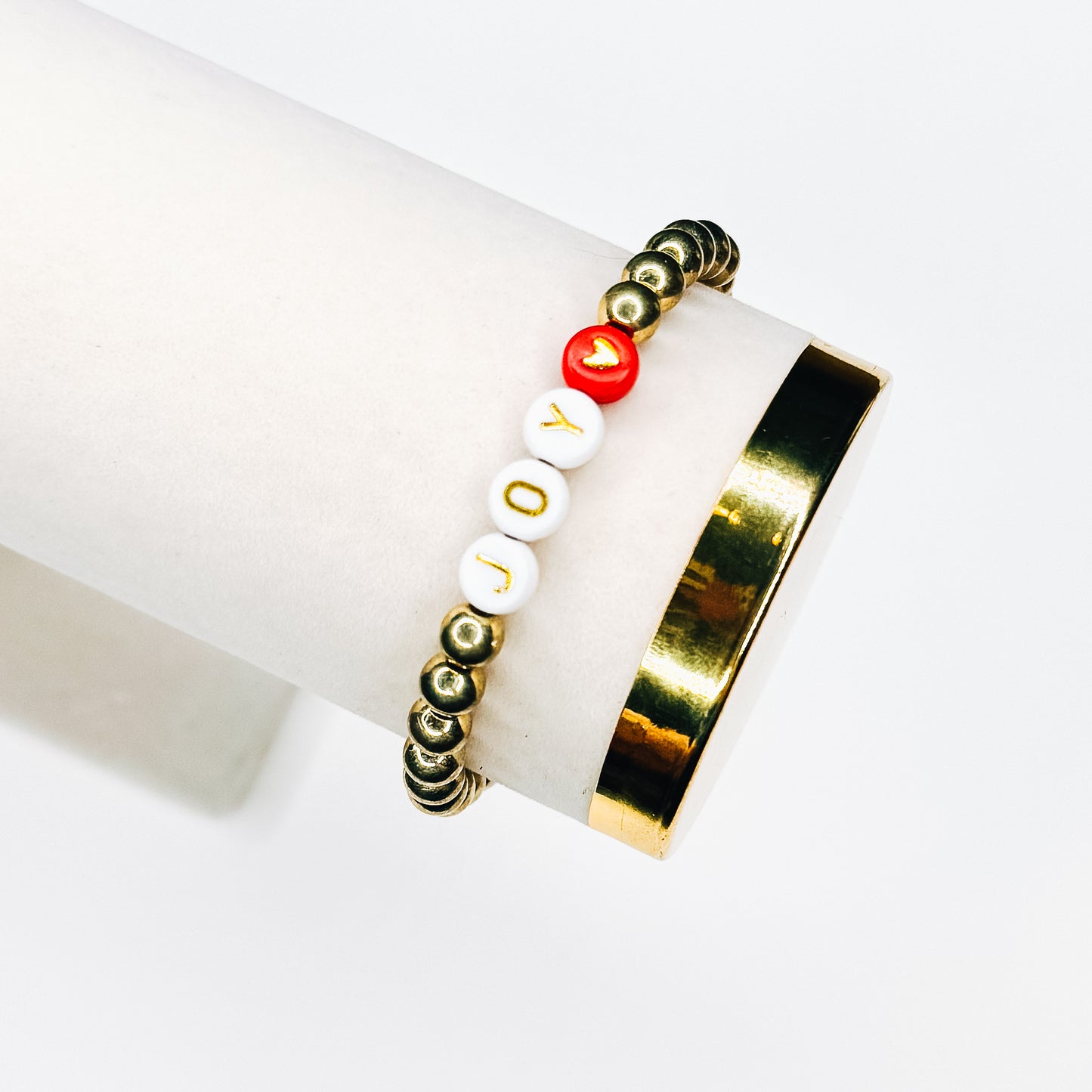 Joy Gold & Red Heart Bracelet