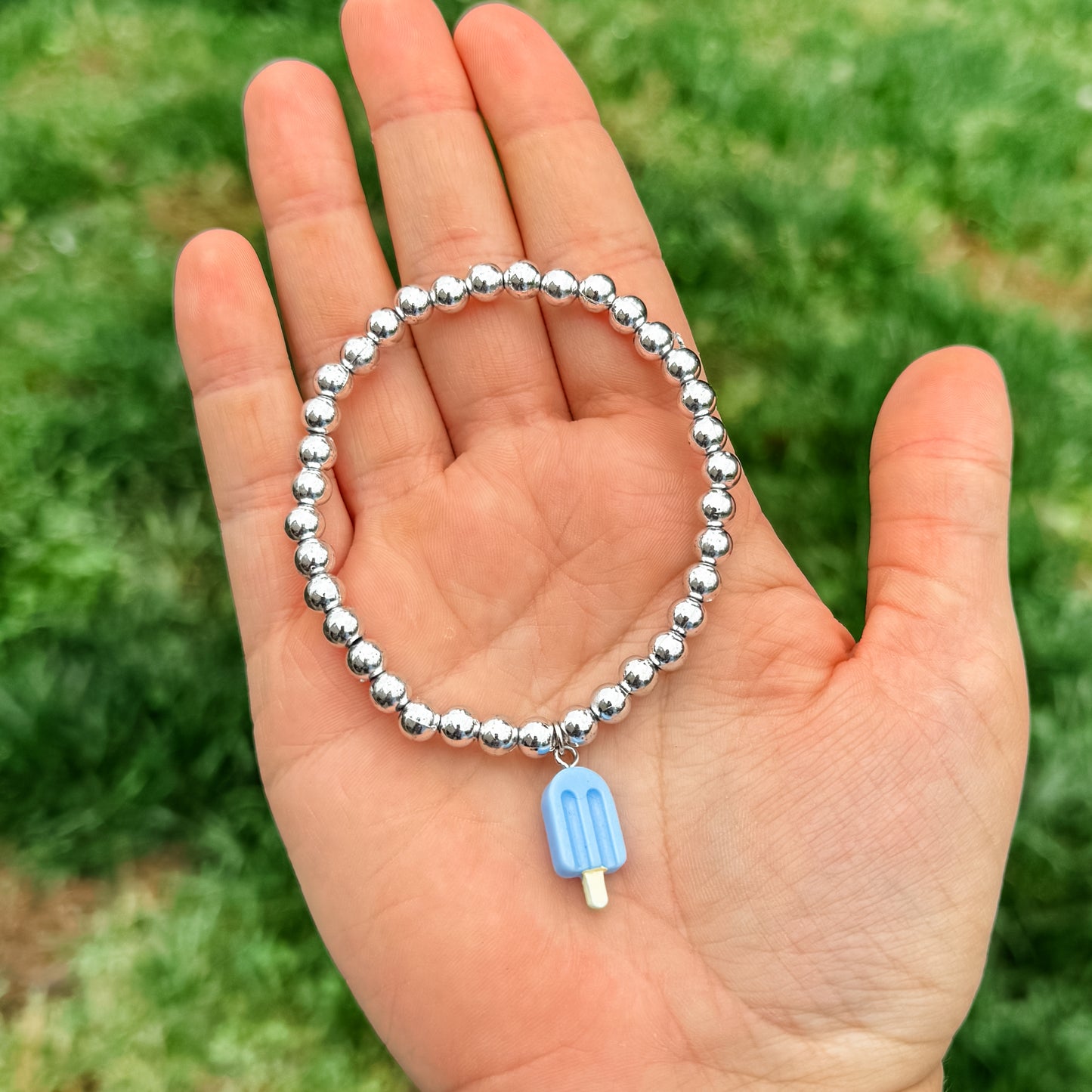 Blue & Silver Popsicle Charm Bracelet