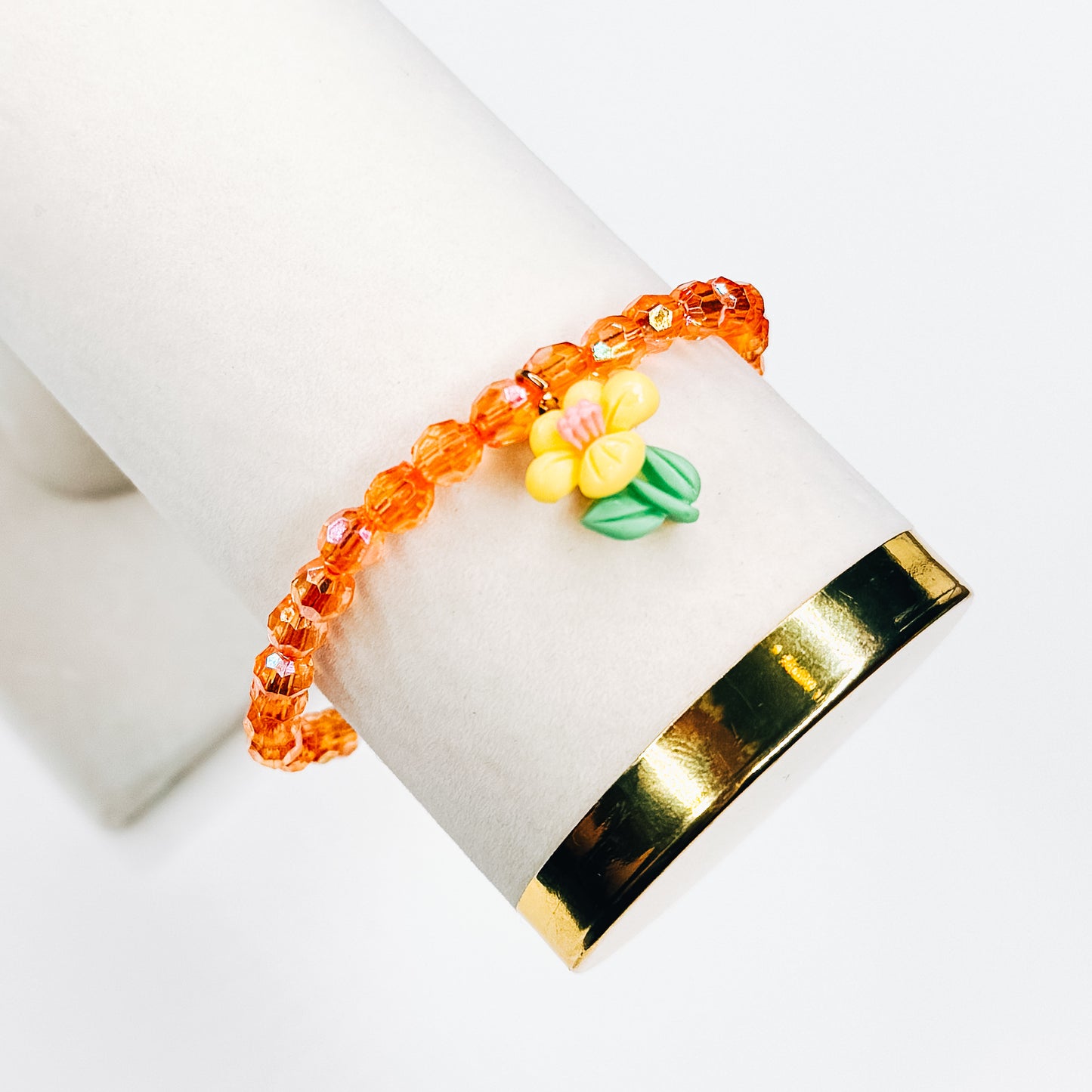 Orange & Yellow Flower Charm Bracelet