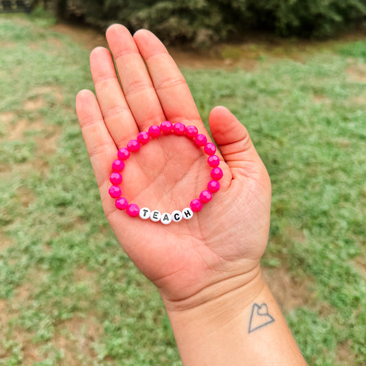 Teach Hot Pink Bracelet