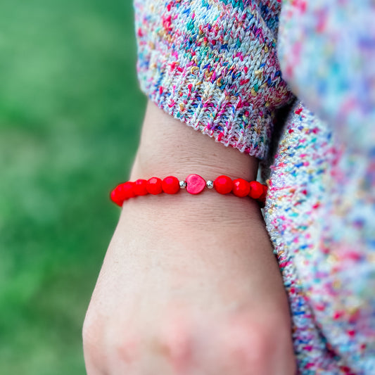 Red Heart Stone Bracelet