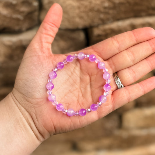 Purple Glass Beaded Mix Bracelet