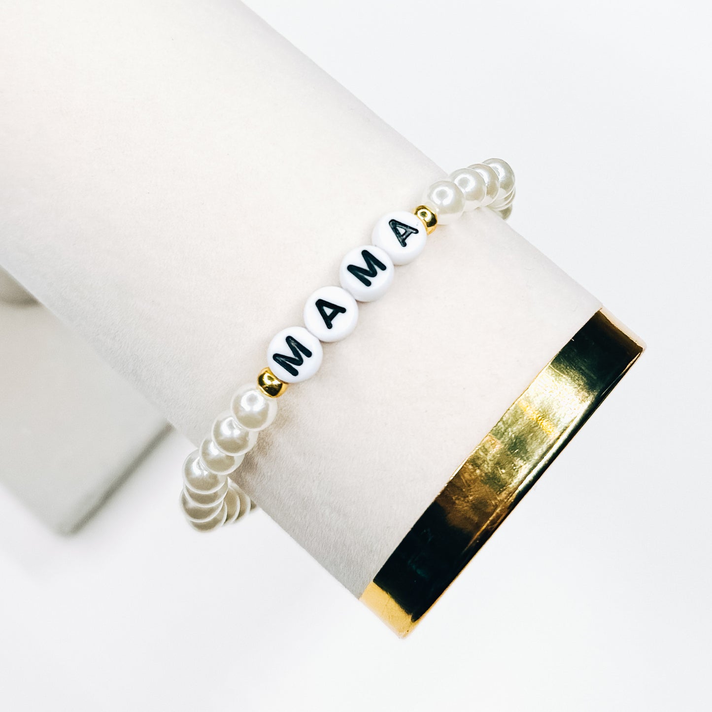 Gold Accent Mama Pearl Bracelet