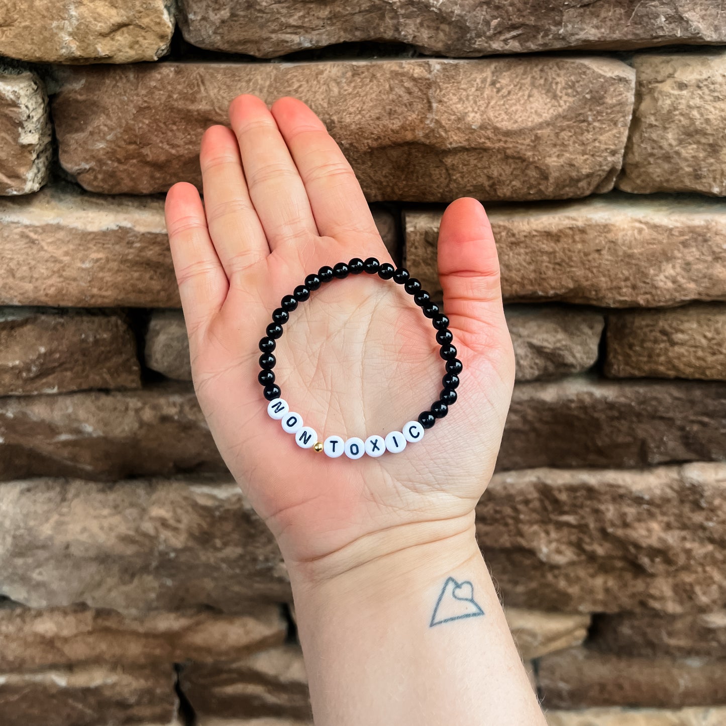 Non-Toxic Black Beaded Bracelet