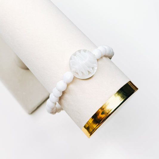 White Statement Stone Bracelet