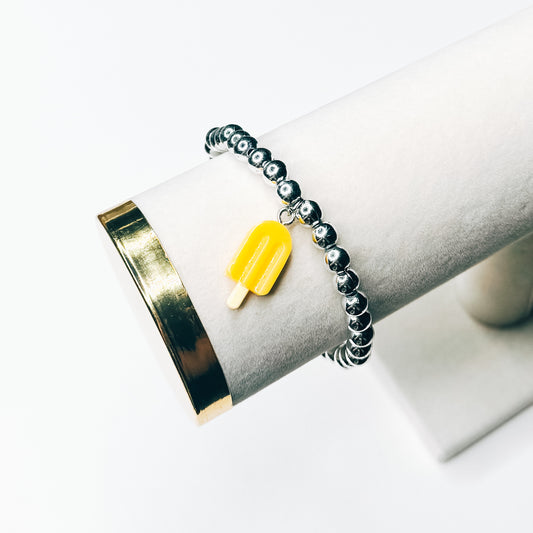 Yellow & Silver Popsicle Charm Bracelet