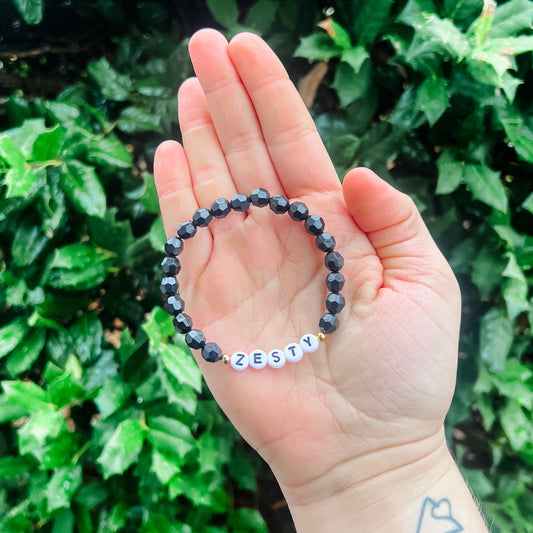 Zesty Black Beaded Bracelet