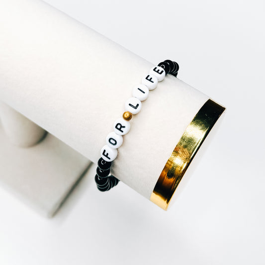 For Life Black Beaded Bracelet