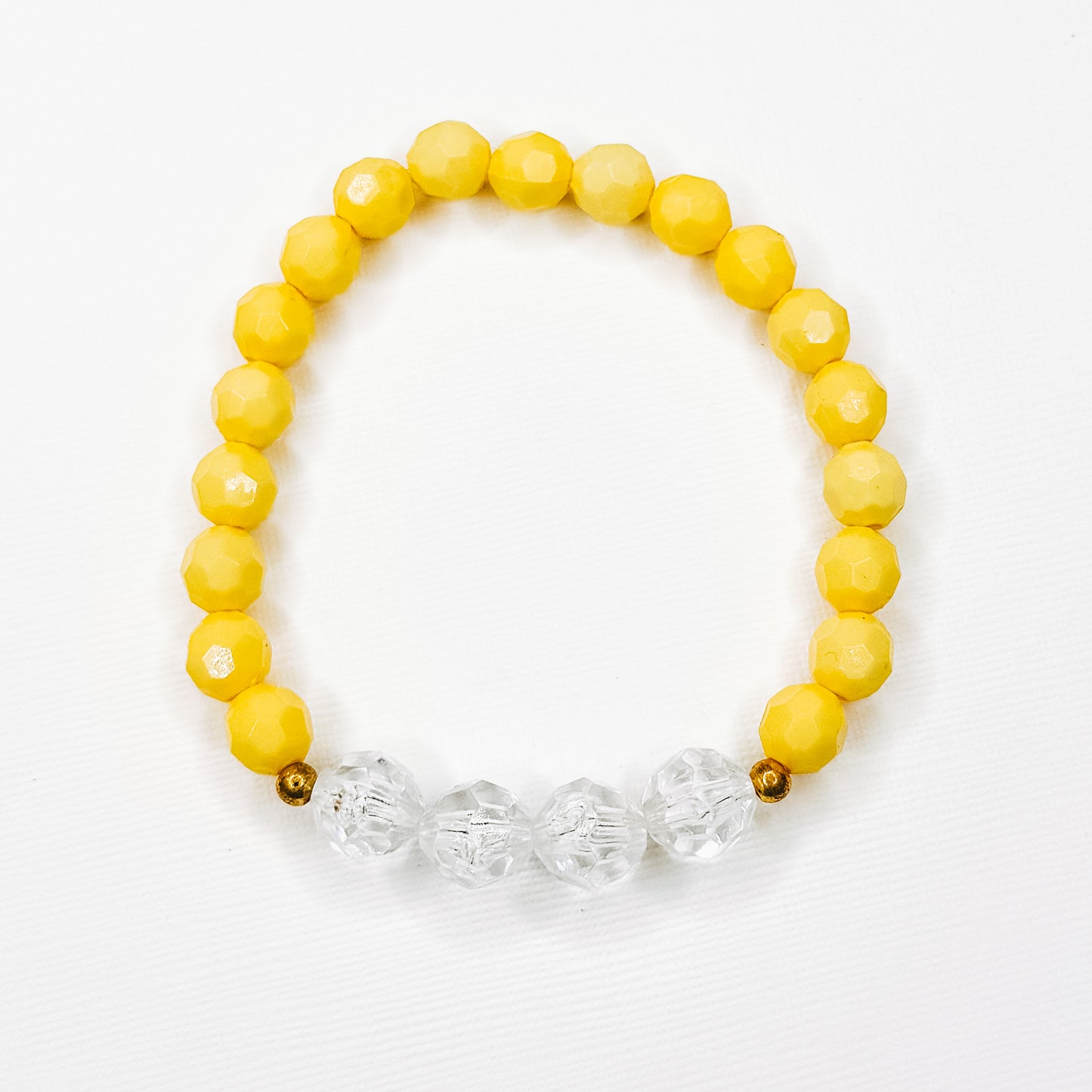 Yellow Chunky Clear Accent Bracelet