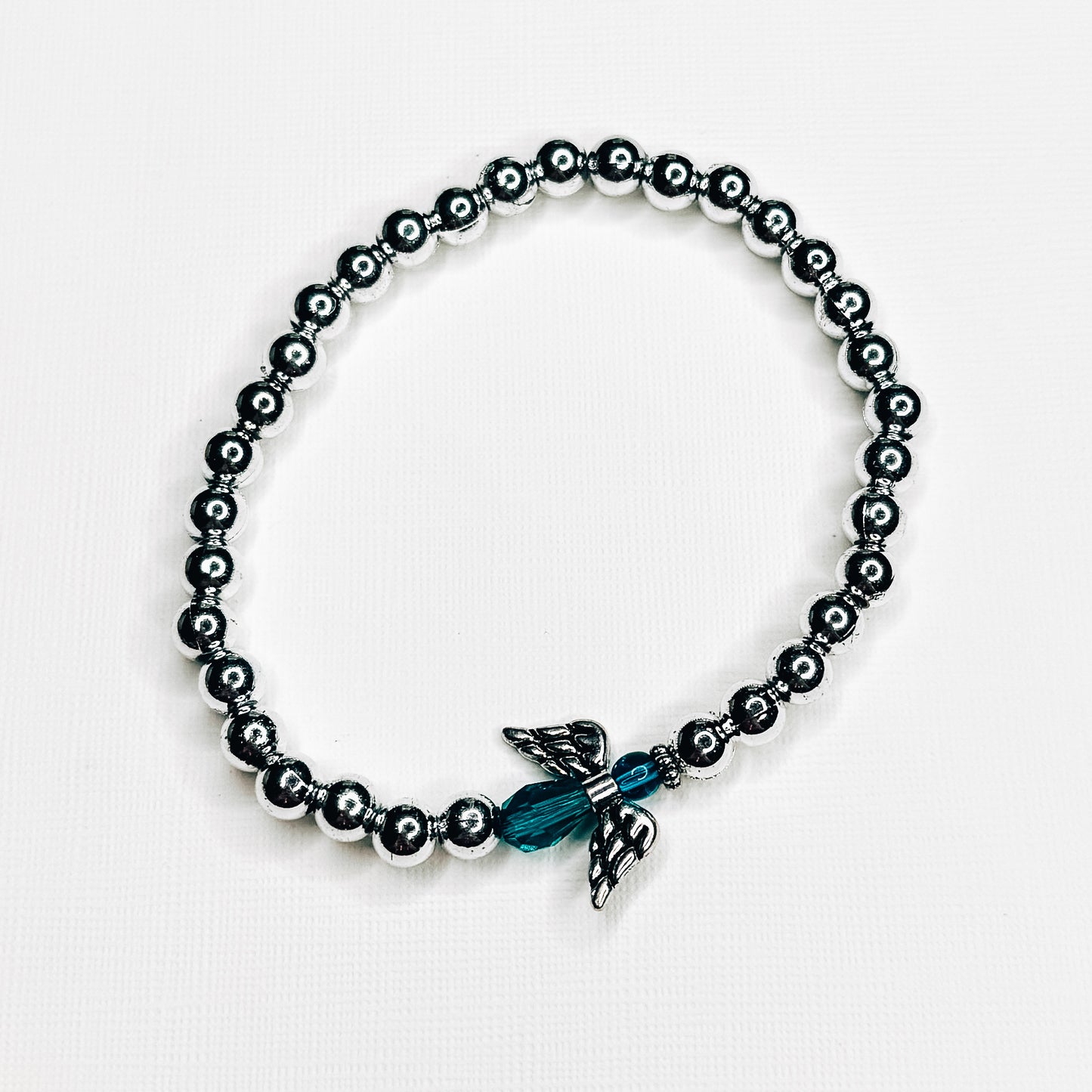 Teal & Silver Angel Bracelet