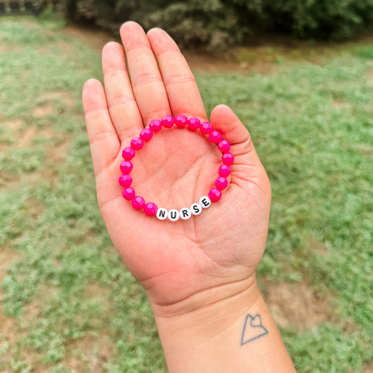 Nurse Hot Pink Bracelet