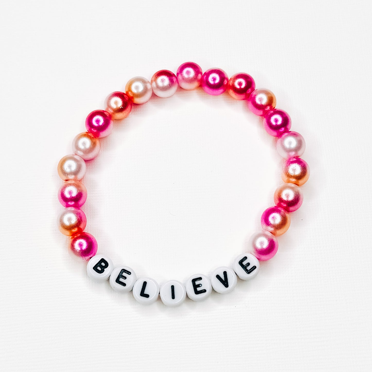 Believe Pink Pearl Mix Bracelet