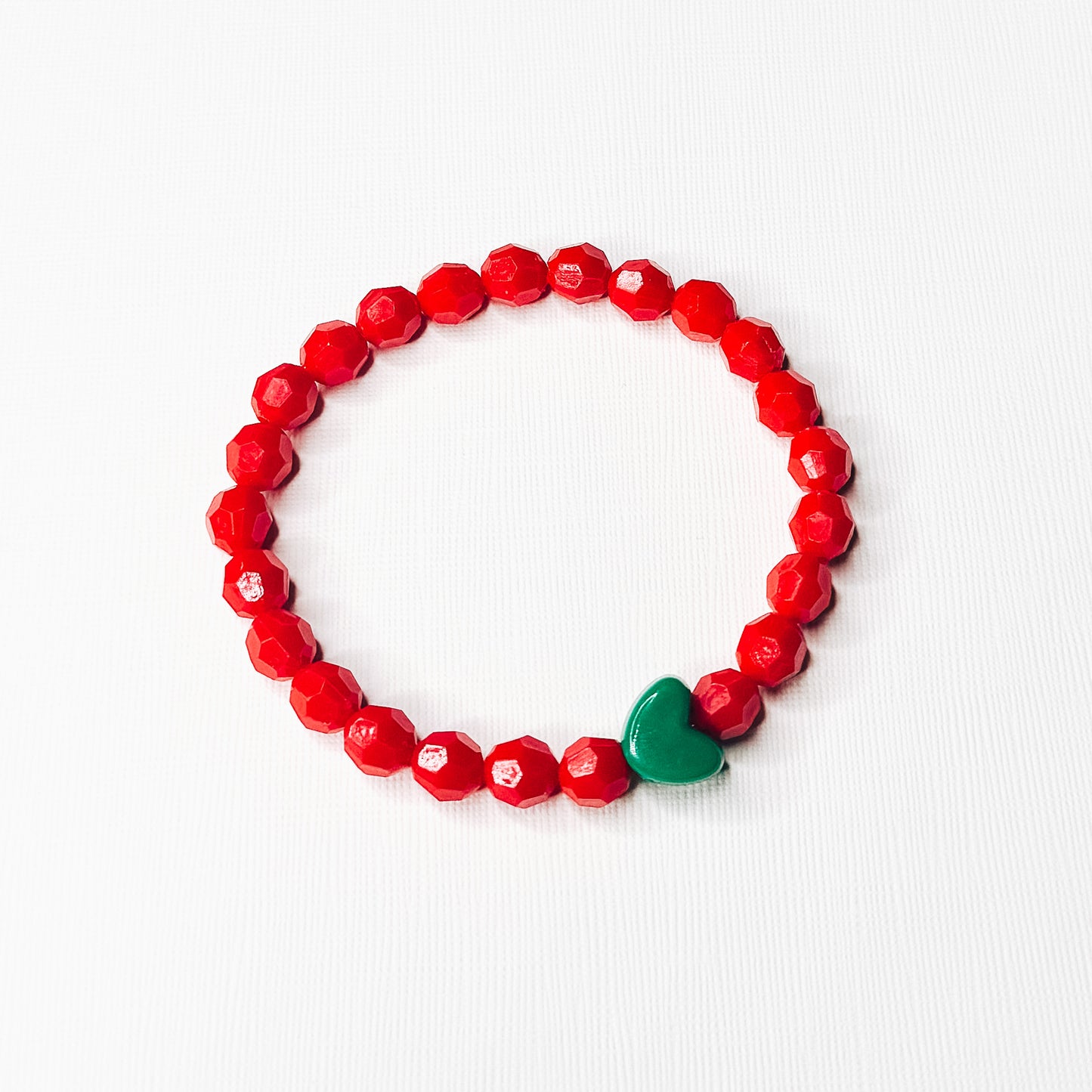 Red & Green Heart Charm Bracelet