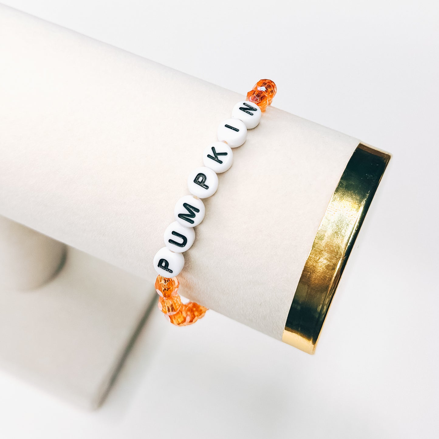 Pumpkin Dainty Orange Bracelet