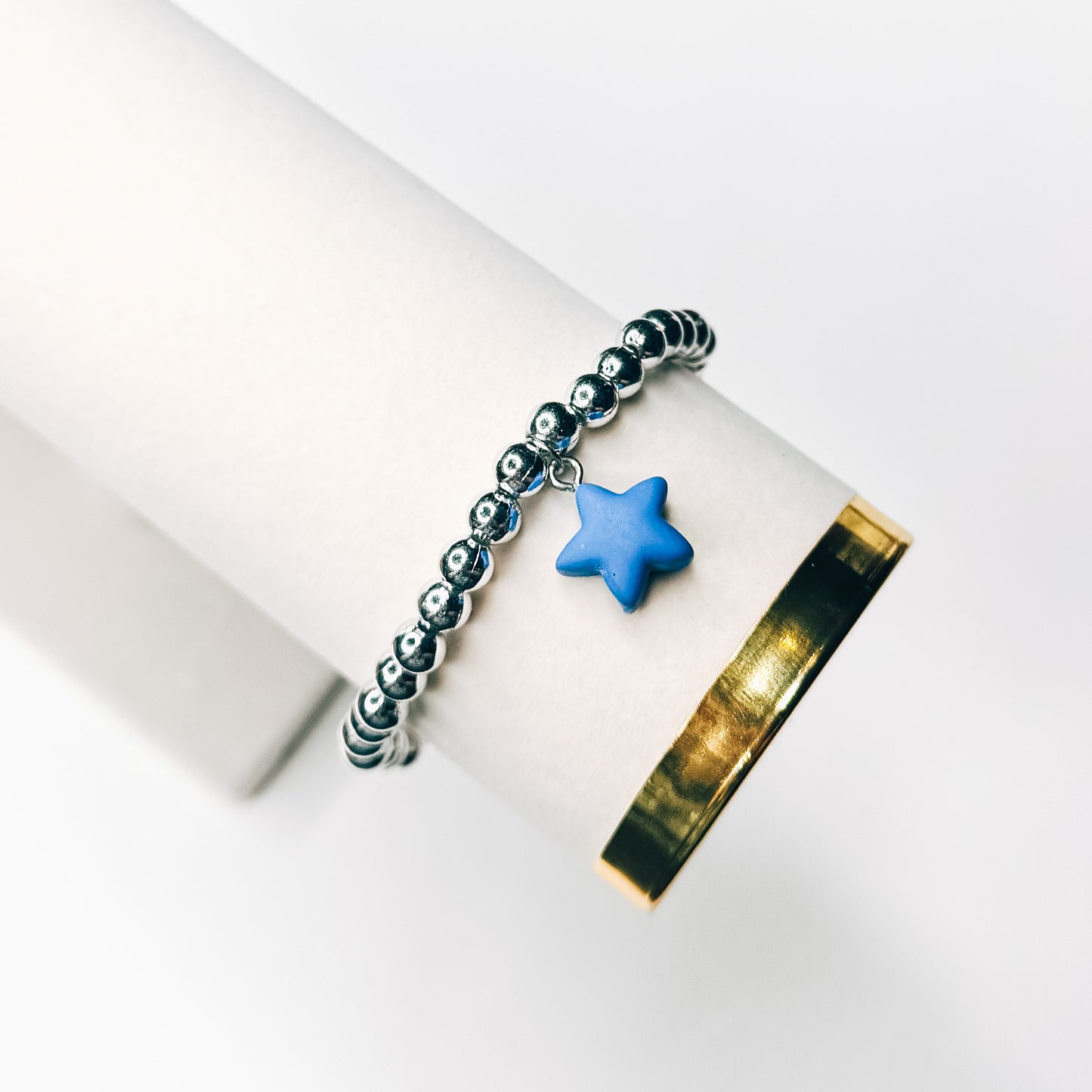 Silver & Blue Star Charm Bracelet