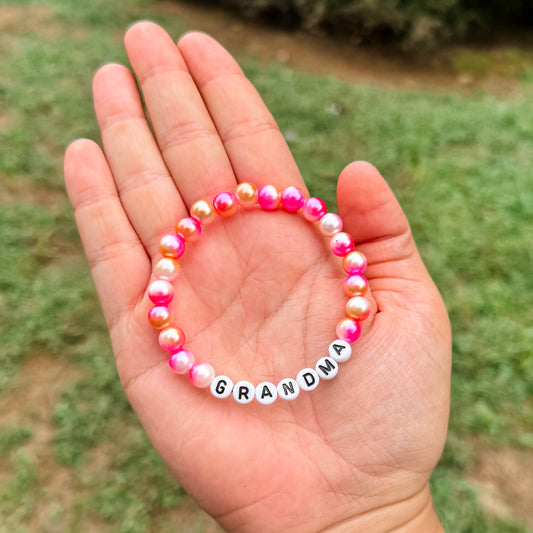 Grandma Pink Pearl Mix Bracelet