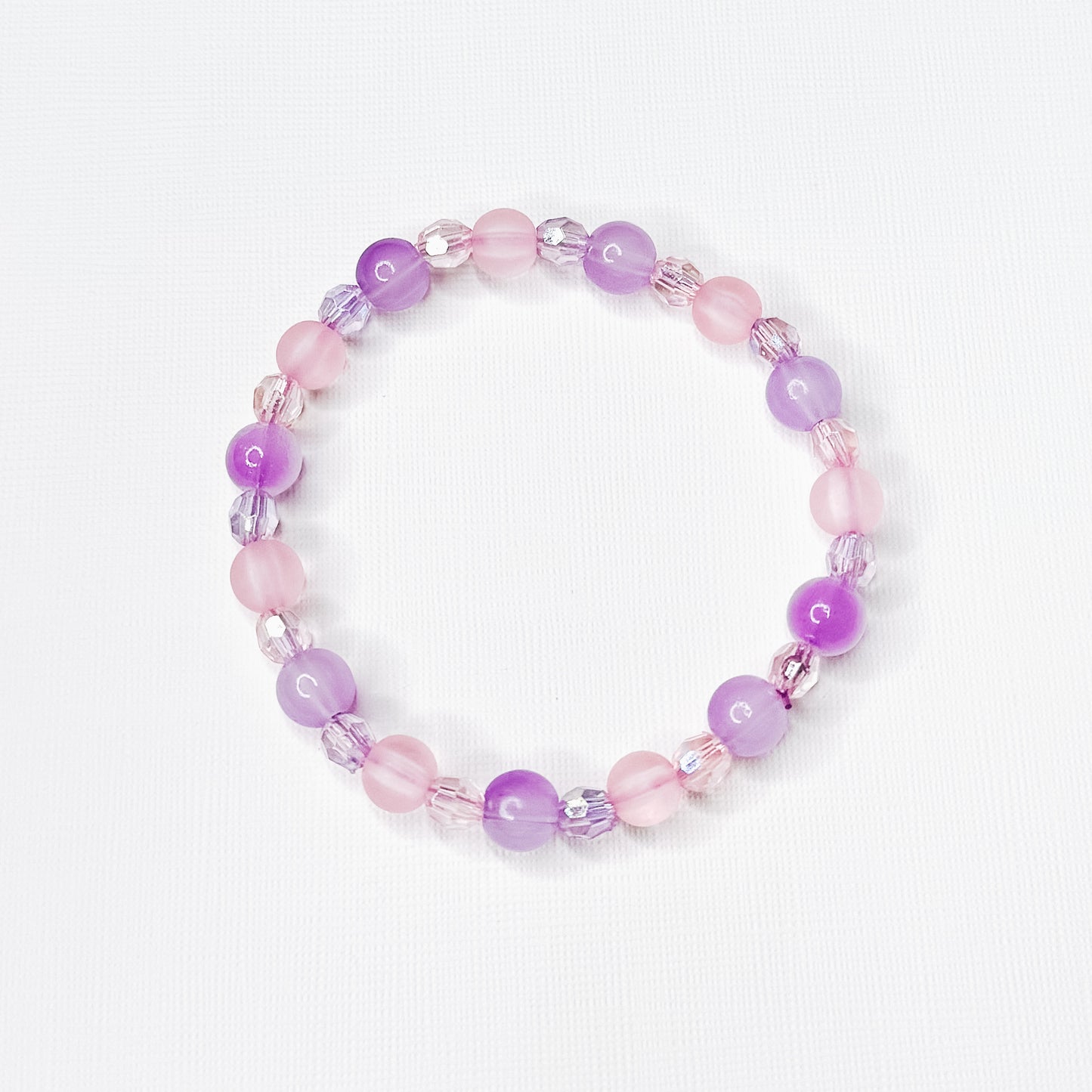 Pink & Purple Glass Beaded Mix Bracelet