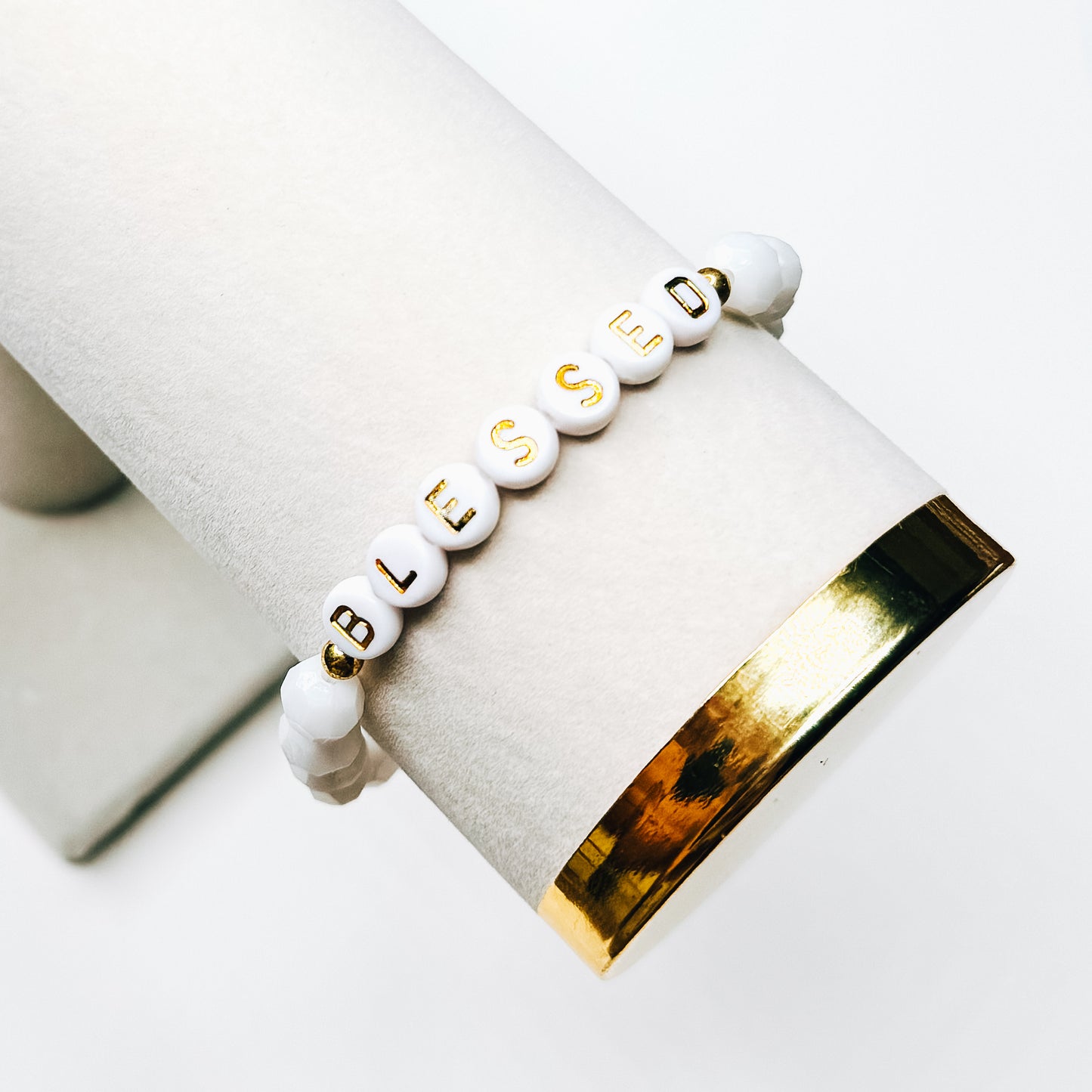 Blessed White & Gold Bracelet