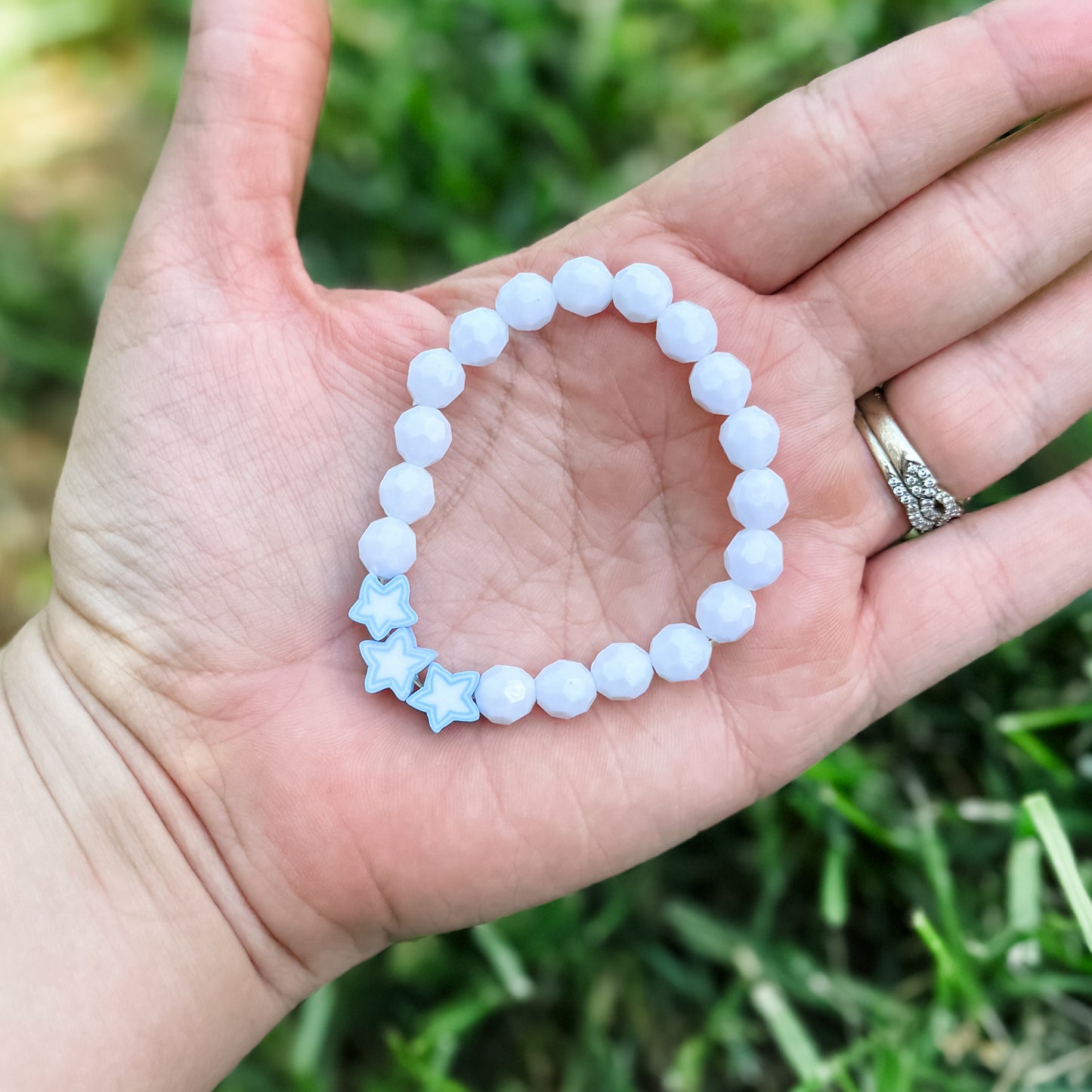 KIDS White & Blue Star Bracelet