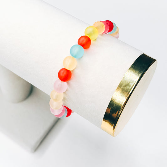 Matte Multicolor Beaded Bracelet