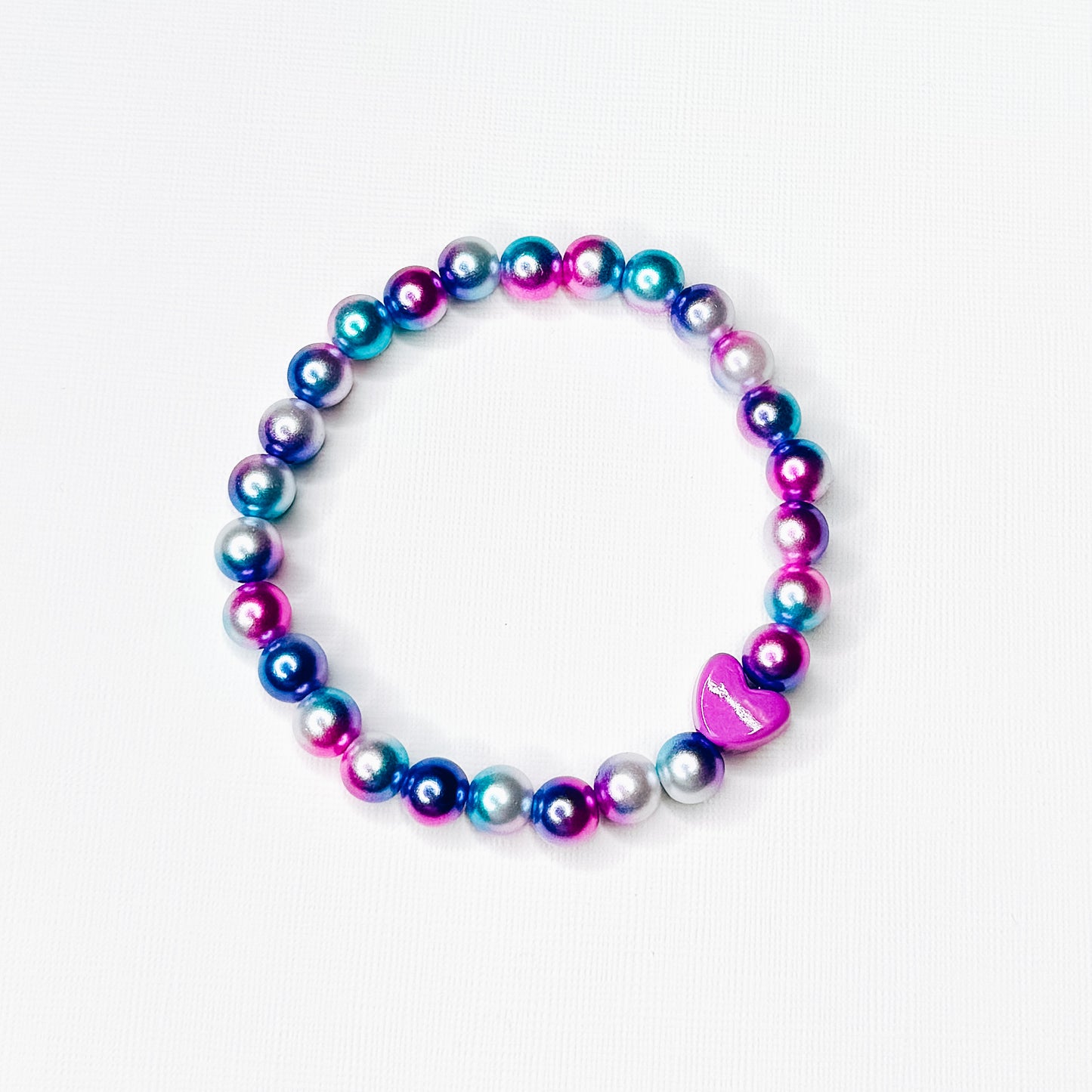 Purple Heart Charm Cotton Candy Bracelet