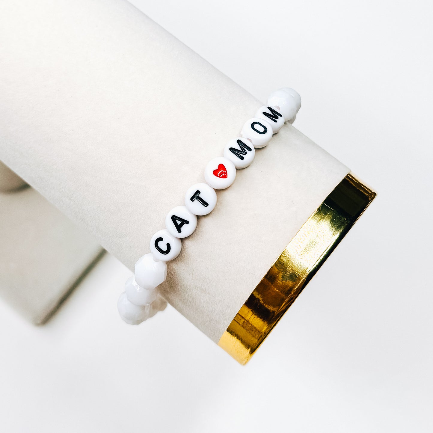 White Cat Mom Bracelet