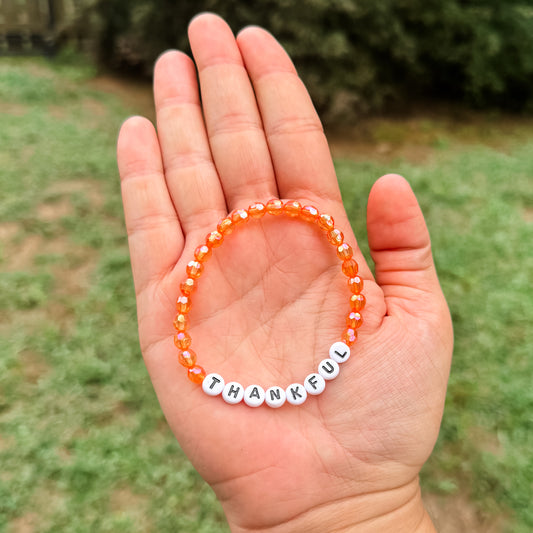 Thankful Dainty Orange Bracelet