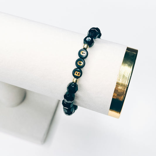 Boo Black & Gold Beaded Bracelet