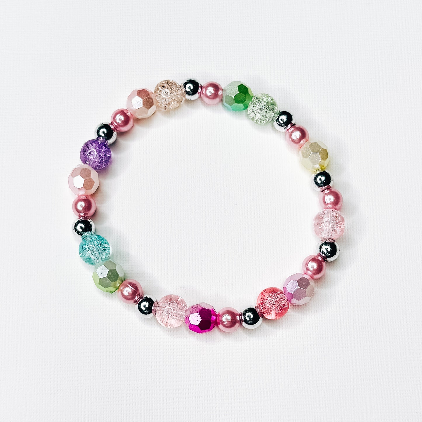 Multicolor & Silver Mix Glass Beaded Bracelet