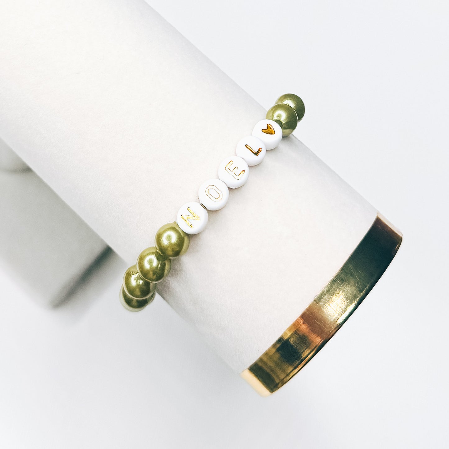 Noel Olive Green Pearl Bracelet