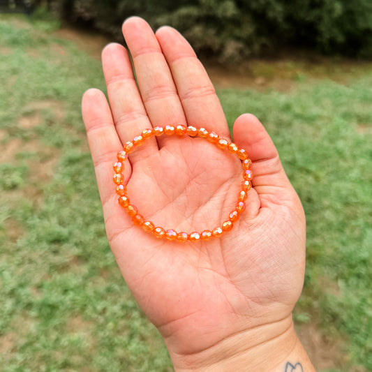 Dainty Orange Beaded Bracelet