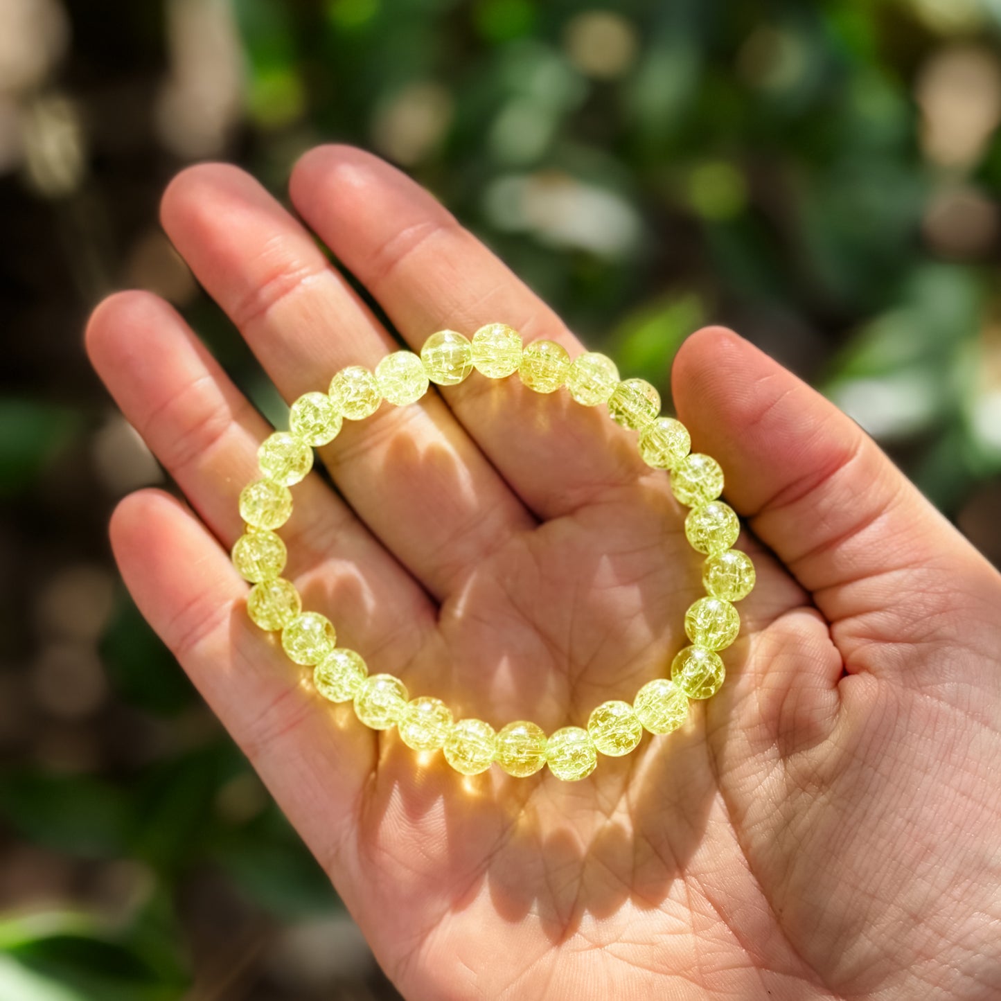 Green Crackle Beaded Bracelet