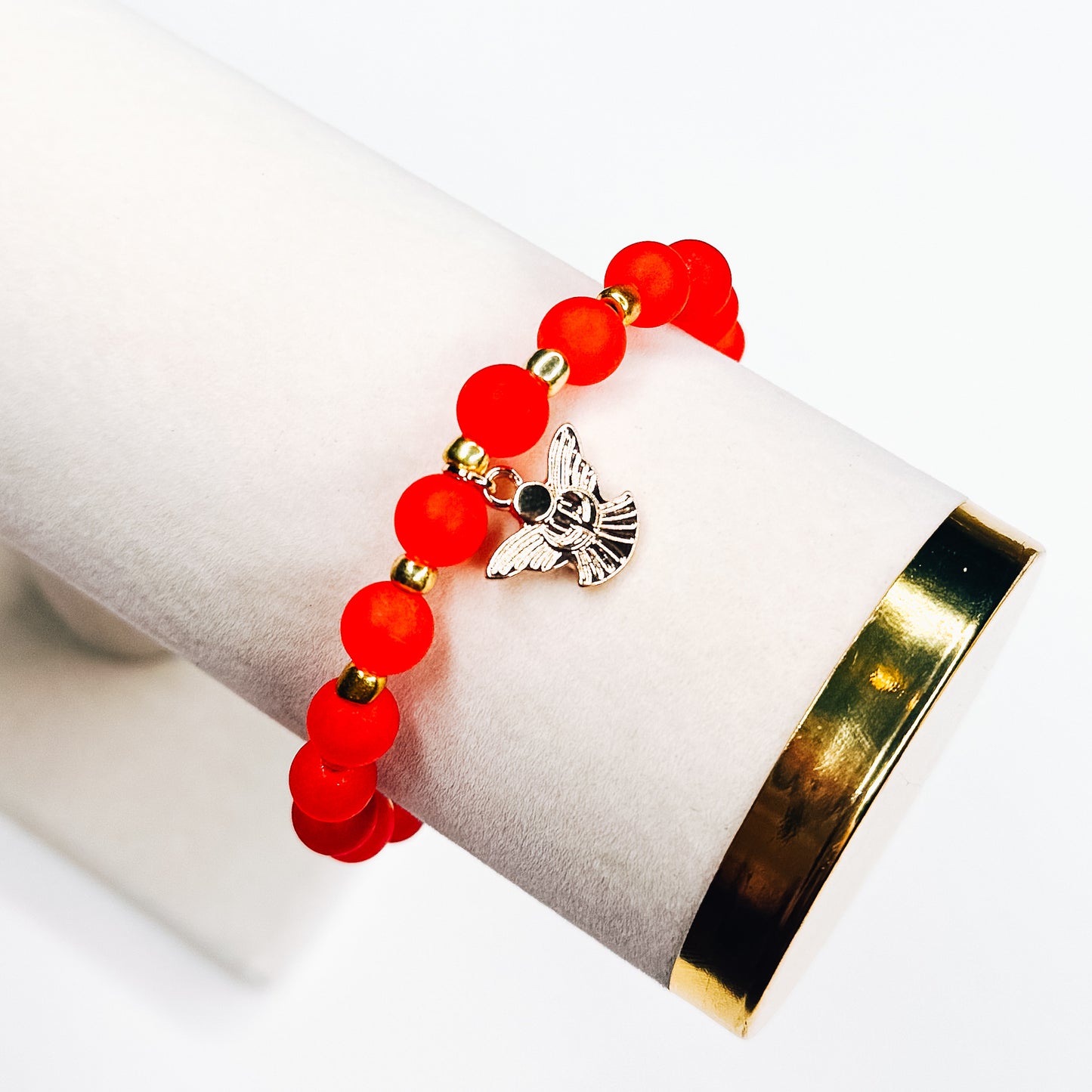 Red & Gold Angel Charm Bracelet