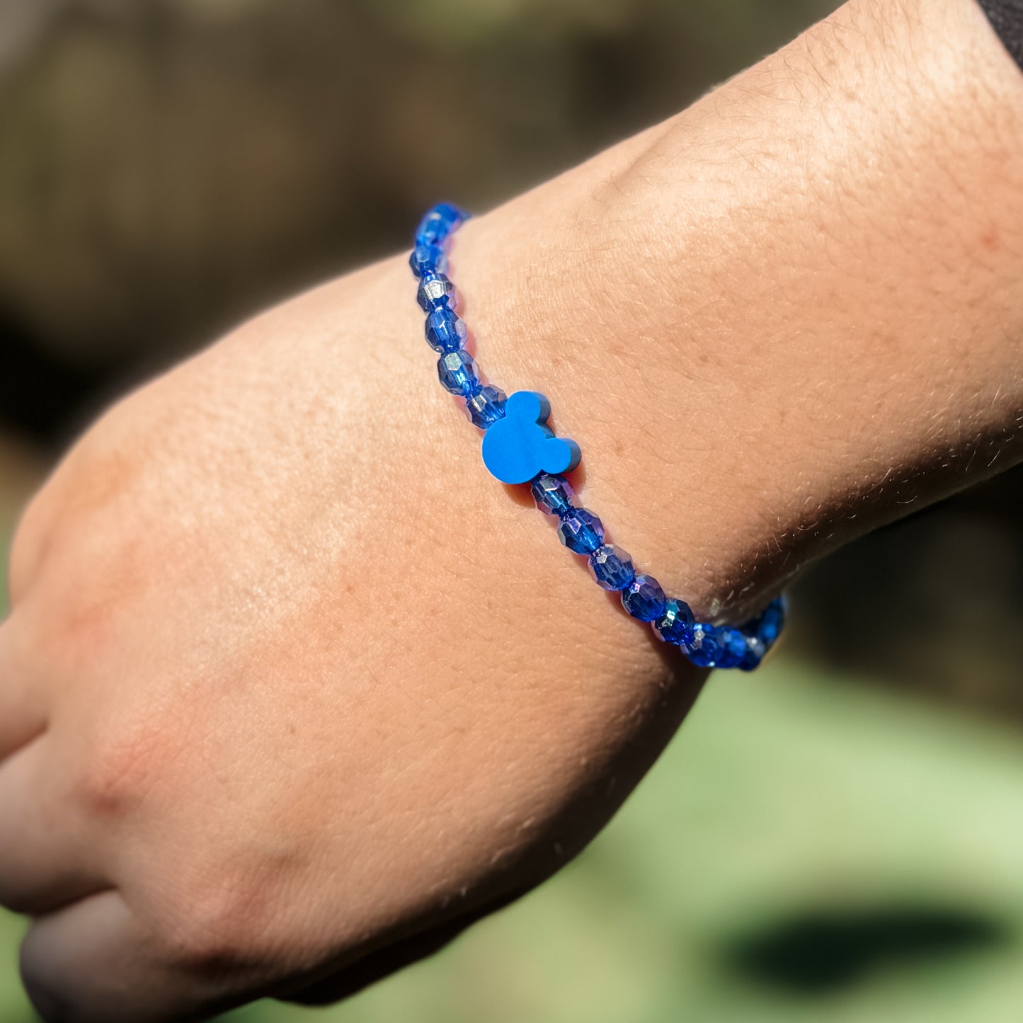 Dark Blue Mouse Charm Bracelet