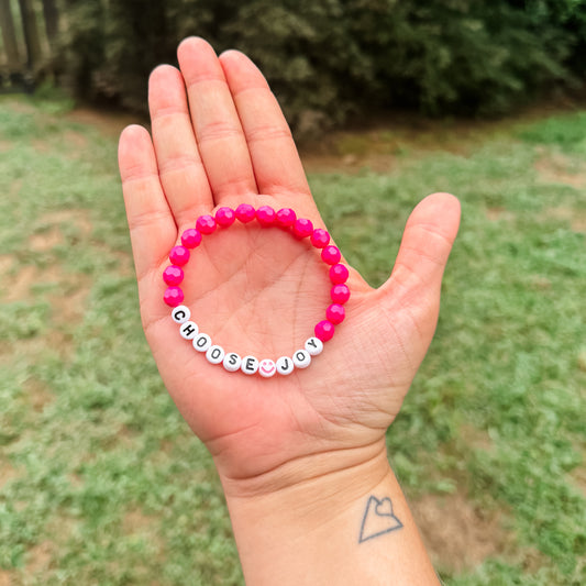 Choose Joy Hot Pink Bracelet