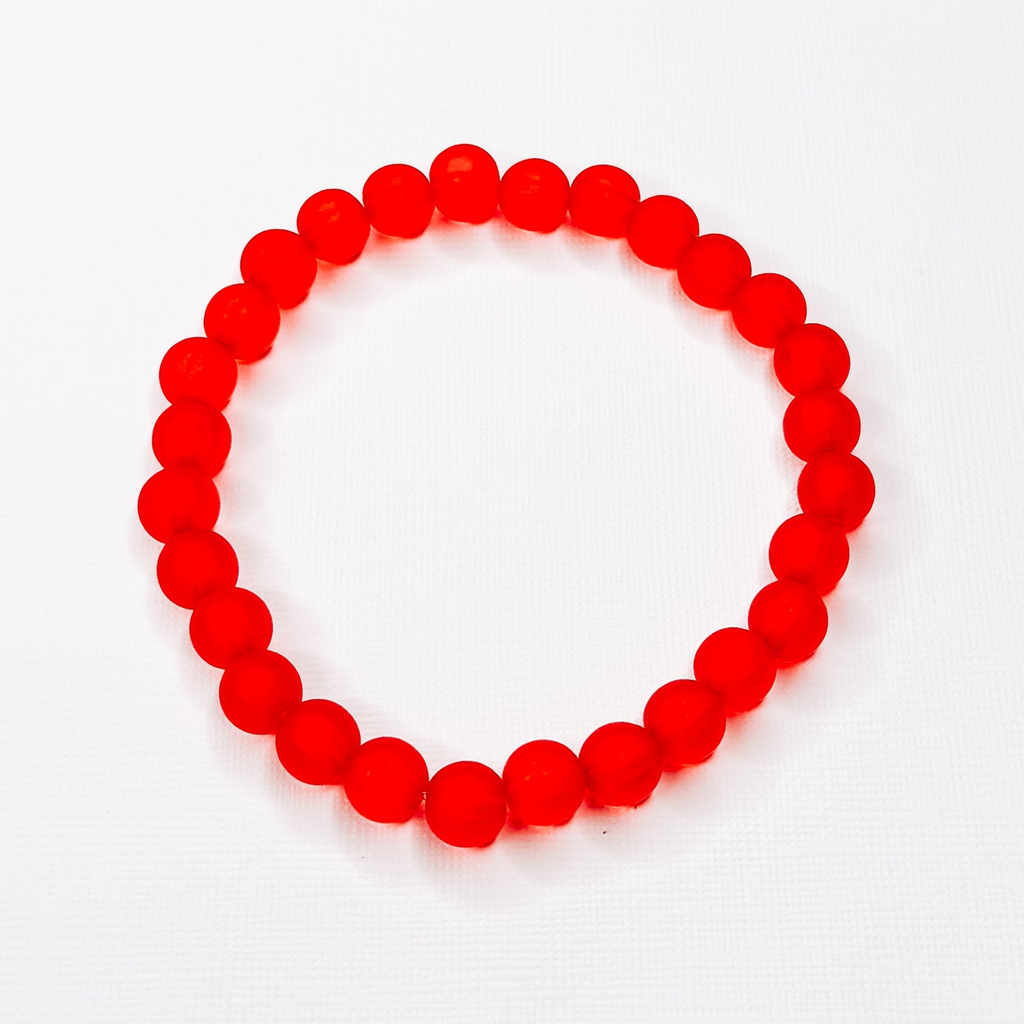 Red Matte Beaded Bracelet