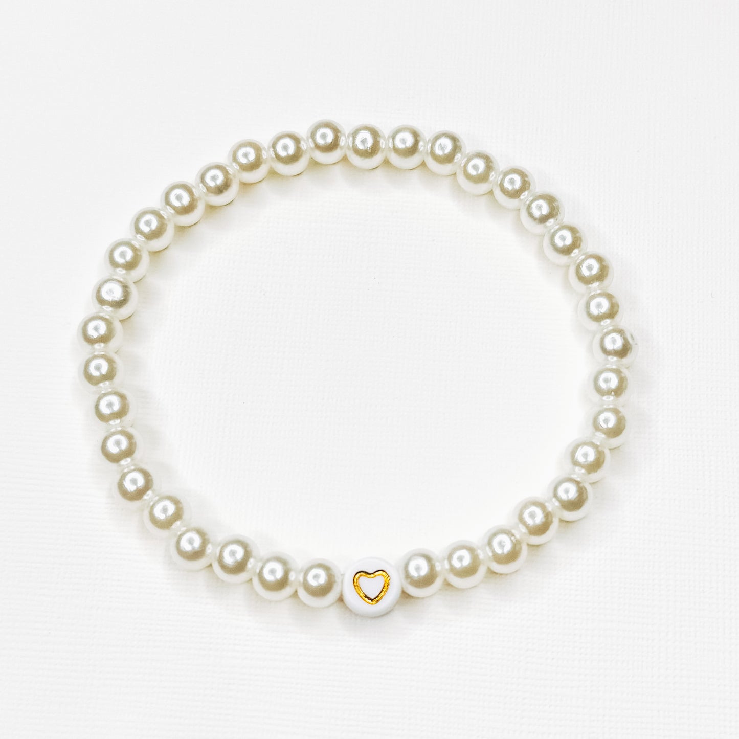 Gold Heart Pearl Bracelet