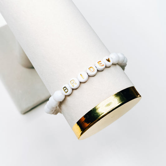 Bride White & Gold Bracelet