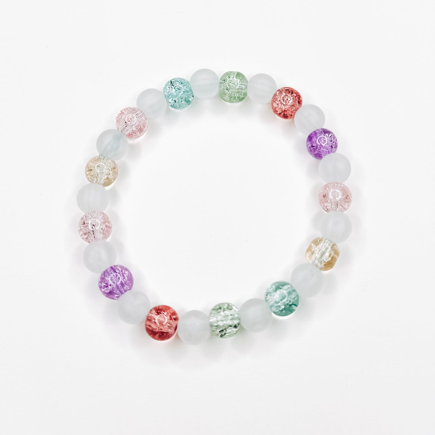 Matte & Crackle Mix Beaded Bracelet