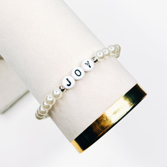 Silver Accent Joy Pearl Bracelet