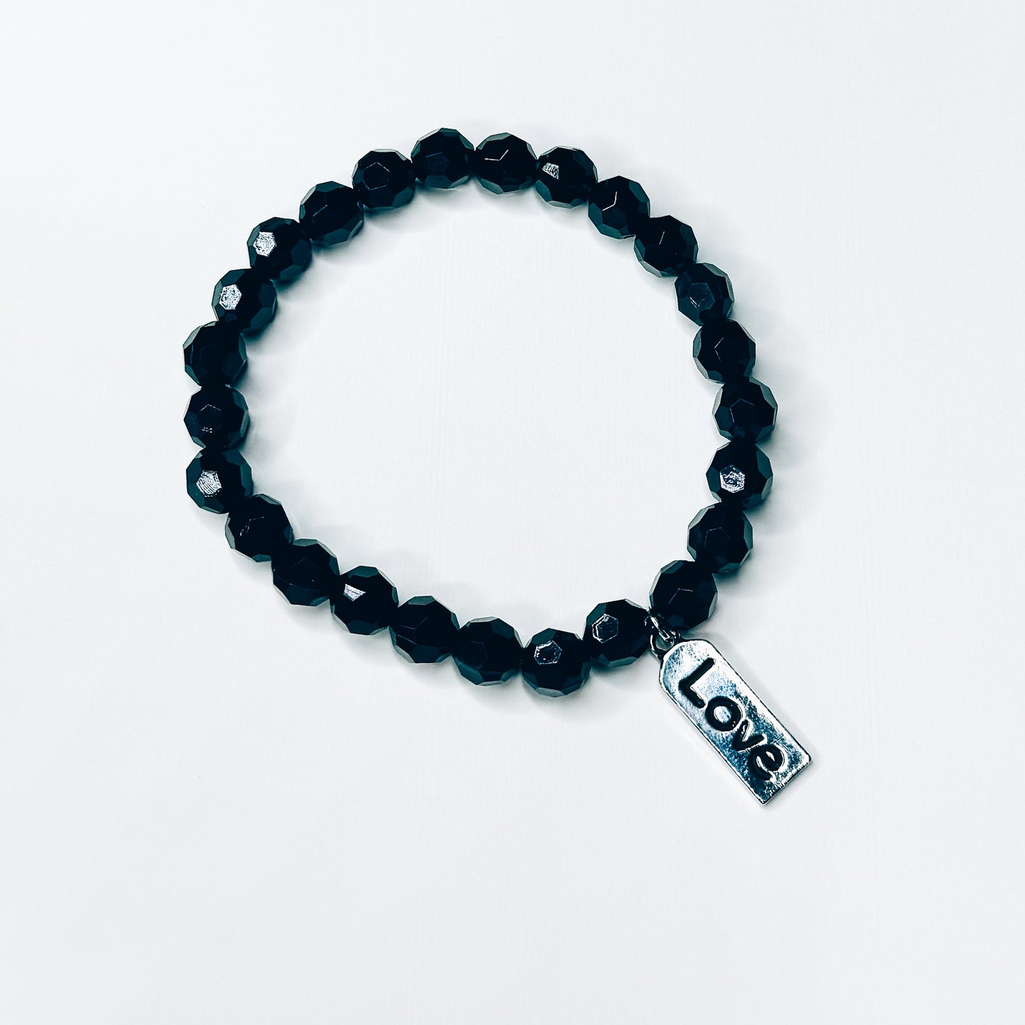 Love Charm Black Beaded Bracelet